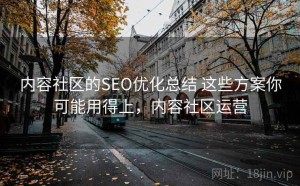内容社区的SEO优化总结 这些方案你可能用得上，内容社区运营