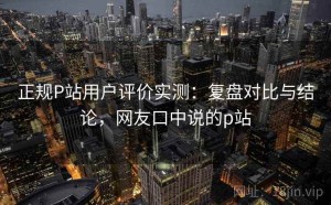 正规P站用户评价实测：复盘对比与结论，网友口中说的p站
