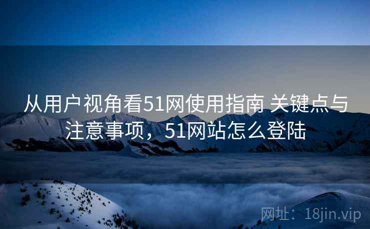 从用户视角看51网使用指南 关键点与注意事项，51网站怎么登陆