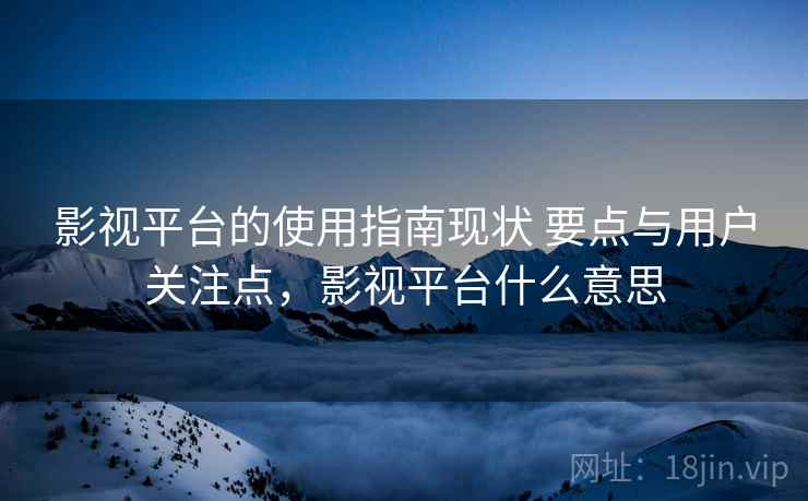 影视平台的使用指南现状 要点与用户关注点，影视平台什么意思